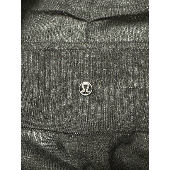 Lululemon Black Long Sleeve Thumb Hole Wrap Draped Waterfall Open Cardigan Sz 10 - Picture 4 of 5